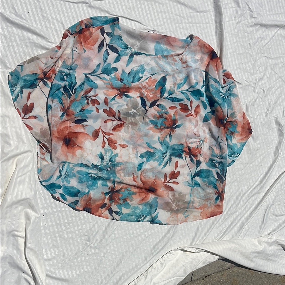 Floral Chiffon Blouse - Multicolor